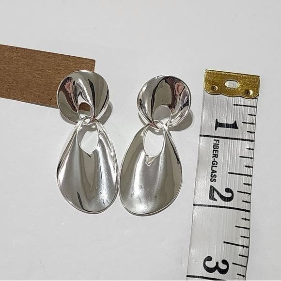 J. Crew silver tone post stud stop earrings‎ new!!! - Picture 2 of 3
